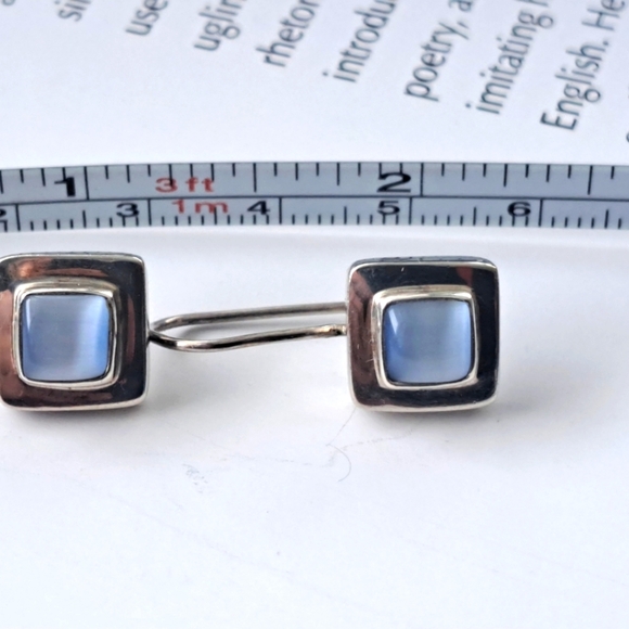 925 sterling  silver blue earrings - Picture 4 of 6